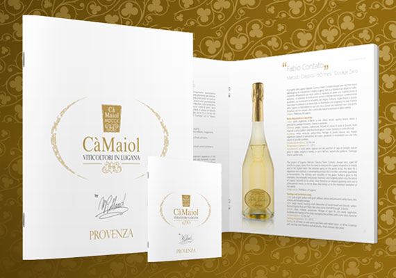 Cataloghi multilingua, anche in formato pocket, per le linee di prodotti vinicoli. <br> Cliente: Azienda Agricola Cà Maiol - Provenza.